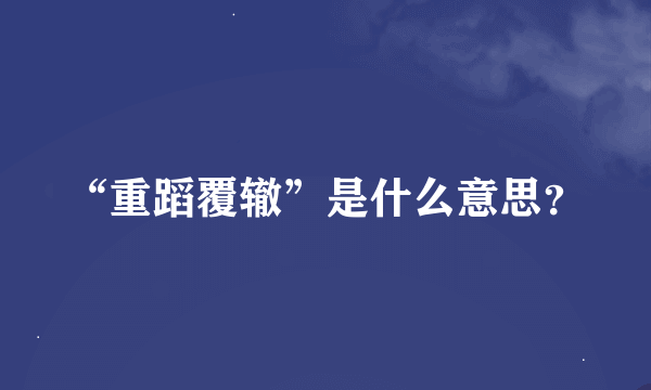 “重蹈覆辙”是什么意思？