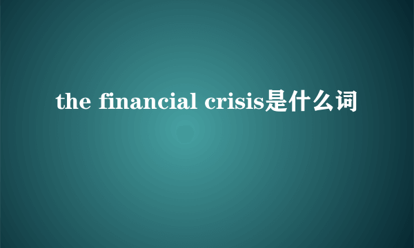 the financial crisis是什么词