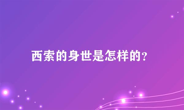 西索的身世是怎样的？