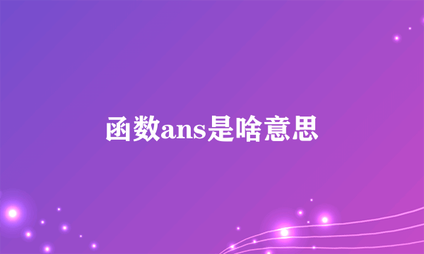 函数ans是啥意思