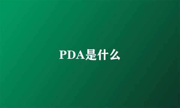 PDA是什么