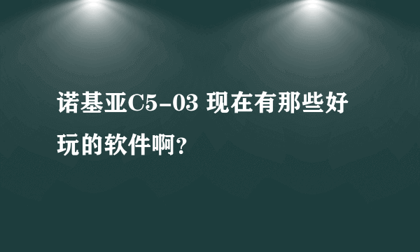 诺基亚C5-03 现在有那些好玩的软件啊？