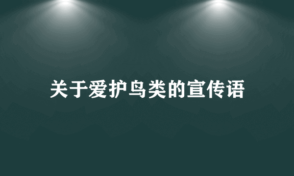 关于爱护鸟类的宣传语