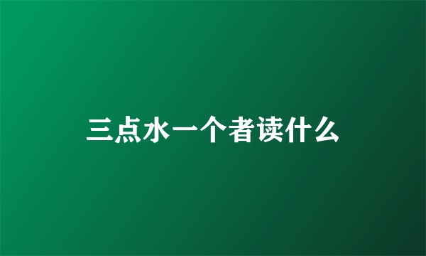 三点水一个者读什么