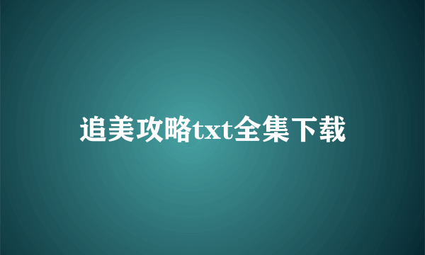 追美攻略txt全集下载