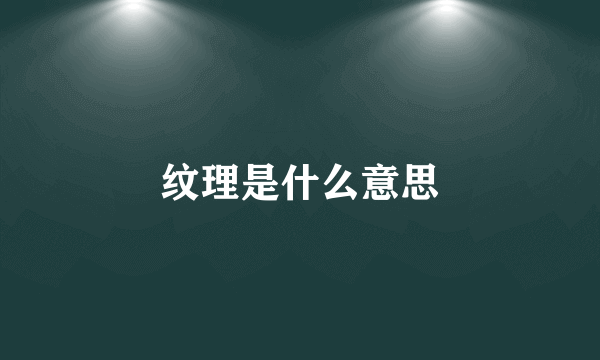 纹理是什么意思