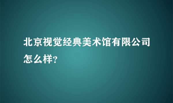 北京视觉经典美术馆有限公司怎么样？