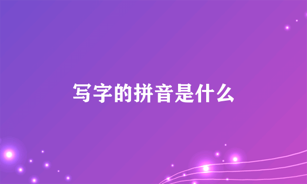 写字的拼音是什么