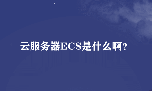 云服务器ECS是什么啊？