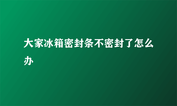 大家冰箱密封条不密封了怎么办