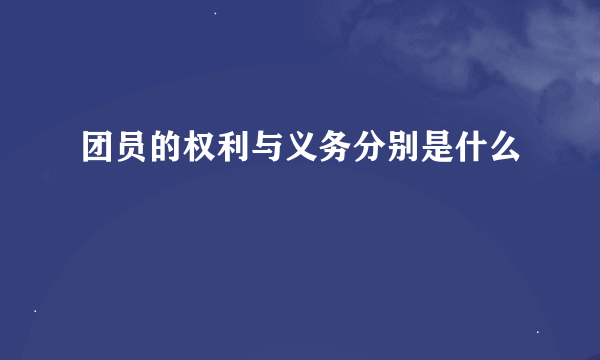 团员的权利与义务分别是什么