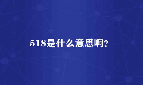 518是什么意思啊？