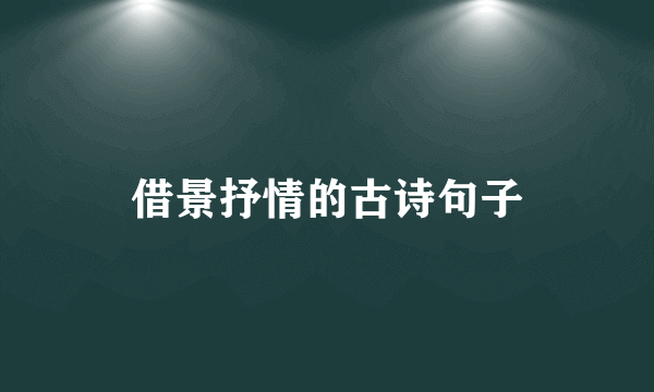 借景抒情的古诗句子