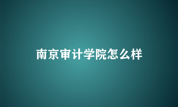 南京审计学院怎么样