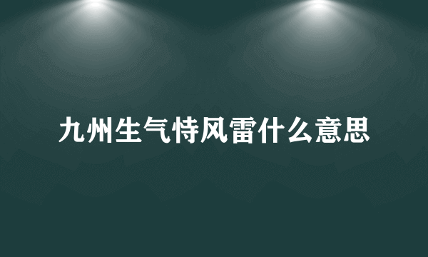 九州生气恃风雷什么意思