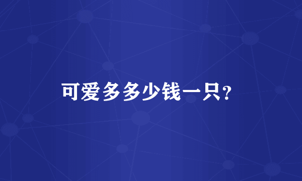 可爱多多少钱一只？