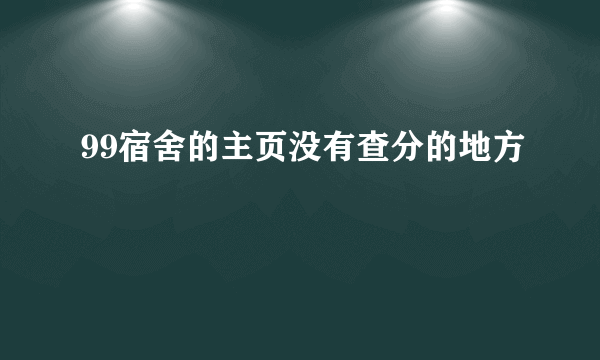 99宿舍的主页没有查分的地方