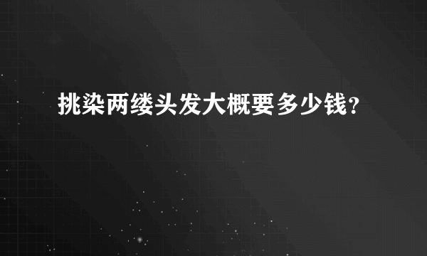 挑染两缕头发大概要多少钱？