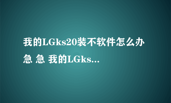 我的LGks20装不软件怎么办急 急 我的LGks20装不软件怎么办急 急