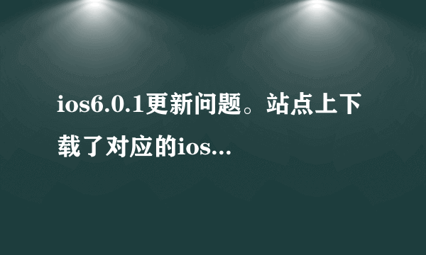 ios6.0.1更新问题。站点上下载了对应的ios6.0.1更新，具体如何操作？