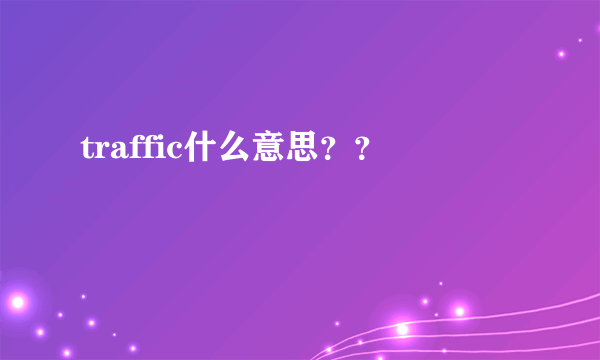 traffic什么意思？？