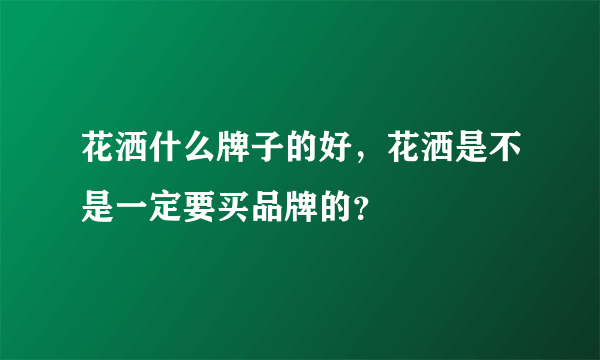 花洒什么牌子的好，花洒是不是一定要买品牌的？