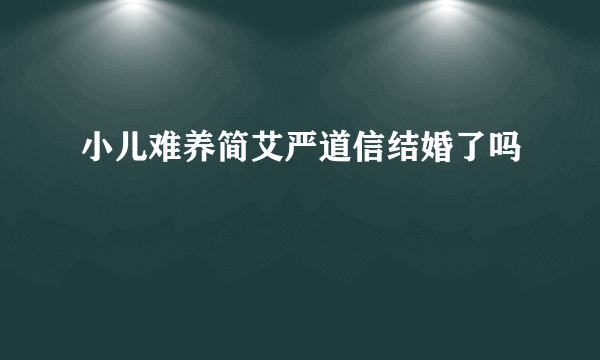 小儿难养简艾严道信结婚了吗