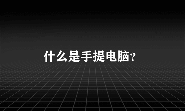 什么是手提电脑？