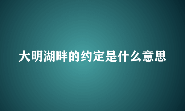 大明湖畔的约定是什么意思