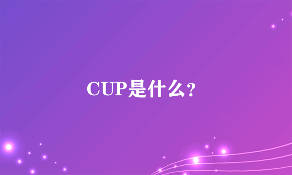 CUP是什么？