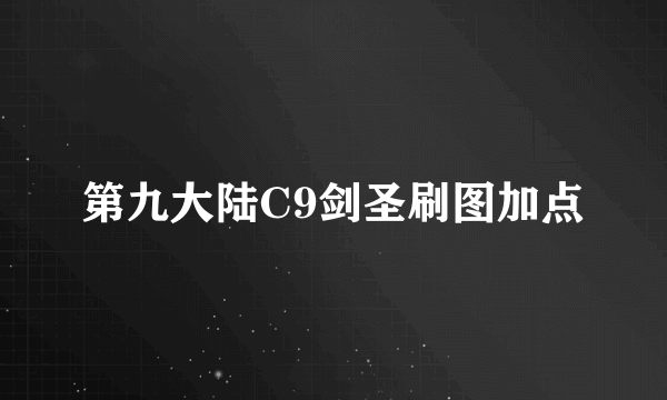 第九大陆C9剑圣刷图加点