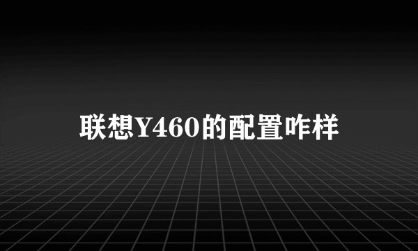 联想Y460的配置咋样