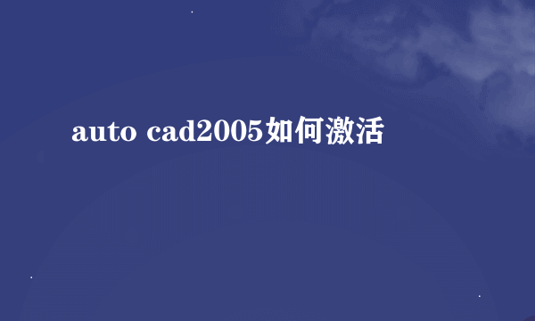 auto cad2005如何激活