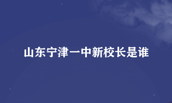 山东宁津一中新校长是谁