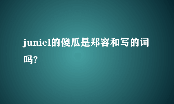 juniel的傻瓜是郑容和写的词吗?