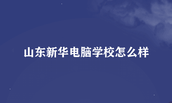 山东新华电脑学校怎么样