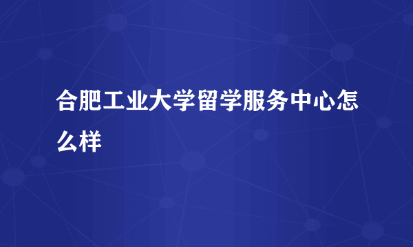 合肥工业大学留学服务中心怎么样