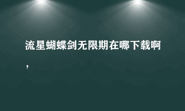 流星蝴蝶剑无限期在哪下载啊，