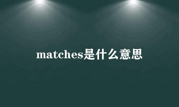 matches是什么意思