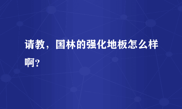 请教，国林的强化地板怎么样啊？