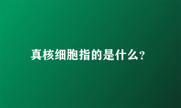 真核细胞指的是什么？