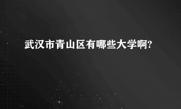 武汉市青山区有哪些大学啊?