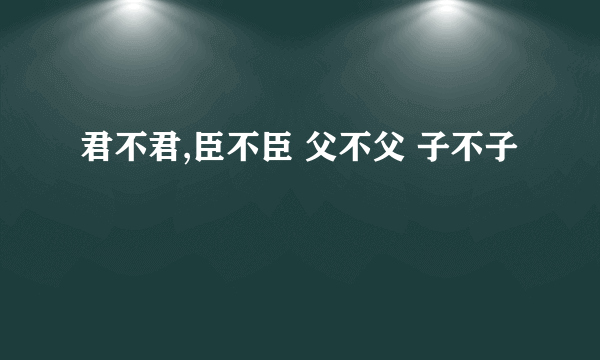 君不君,臣不臣 父不父 子不子