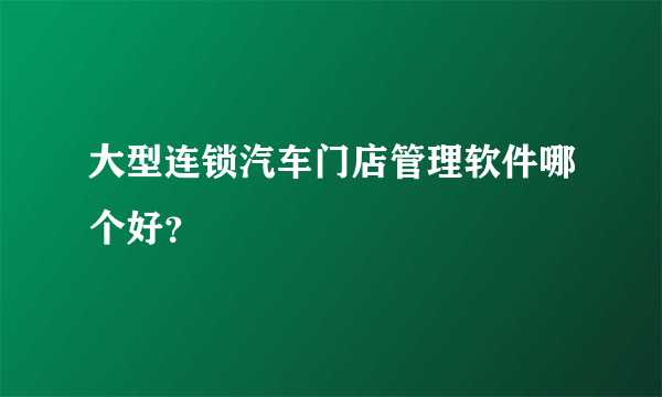 大型连锁汽车门店管理软件哪个好？