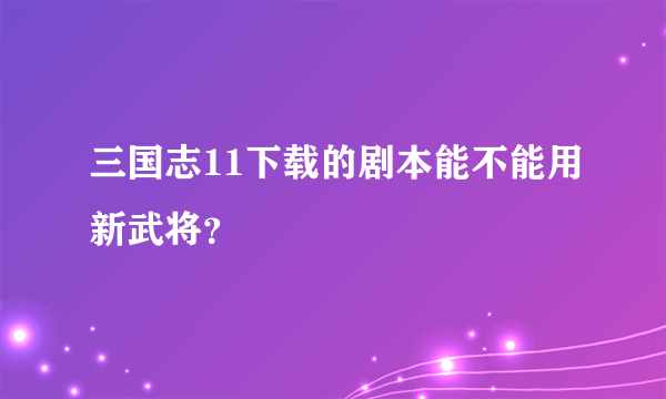 三国志11下载的剧本能不能用新武将？