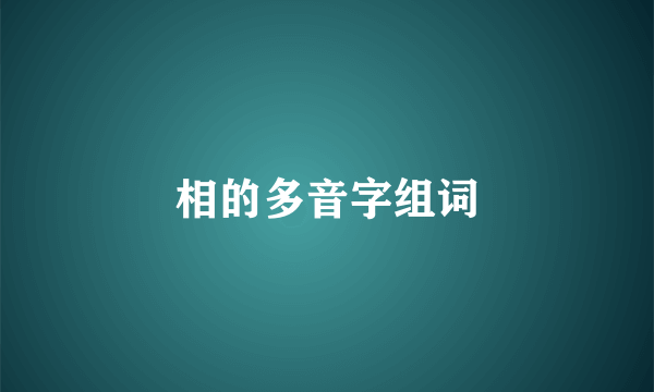 相的多音字组词