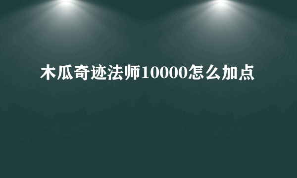 木瓜奇迹法师10000怎么加点