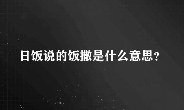 日饭说的饭撒是什么意思？