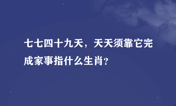 七七四十九天，天天须靠它完成家事指什么生肖？