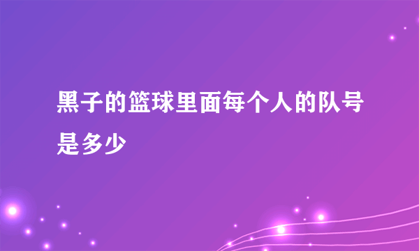 黑子的篮球里面每个人的队号是多少